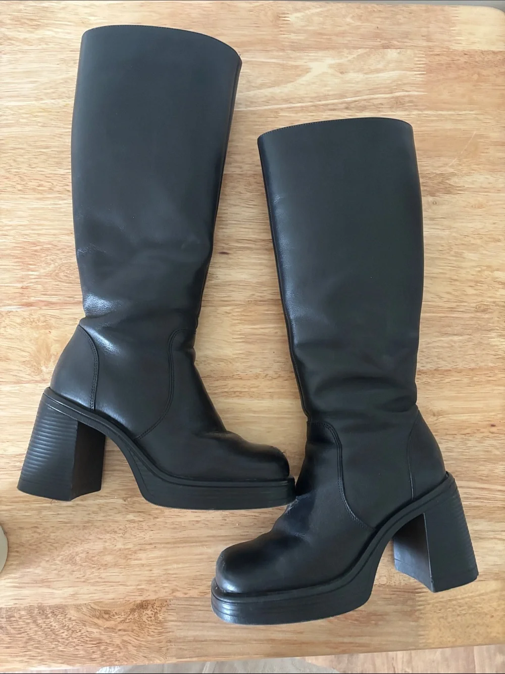 Steve Madden Black Over-the-Knee Leather Boots